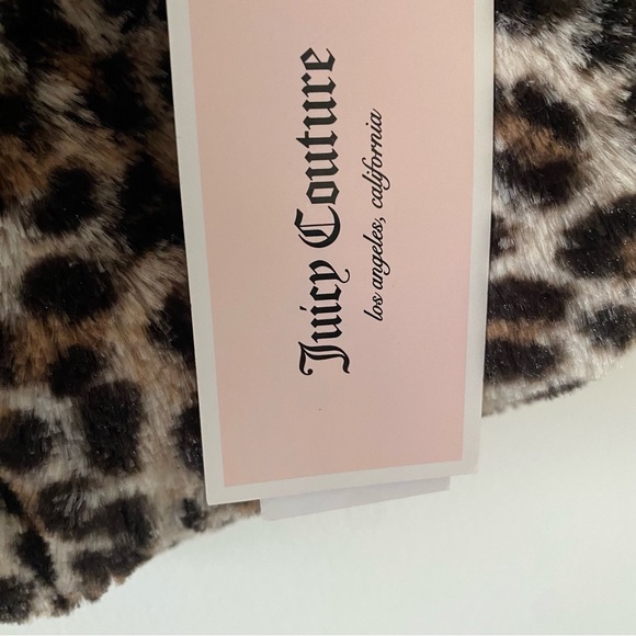 NWT Juicy Couture Fuzzy Faux Fur Animal Print Coat Size 3T - Picture 7 of 9